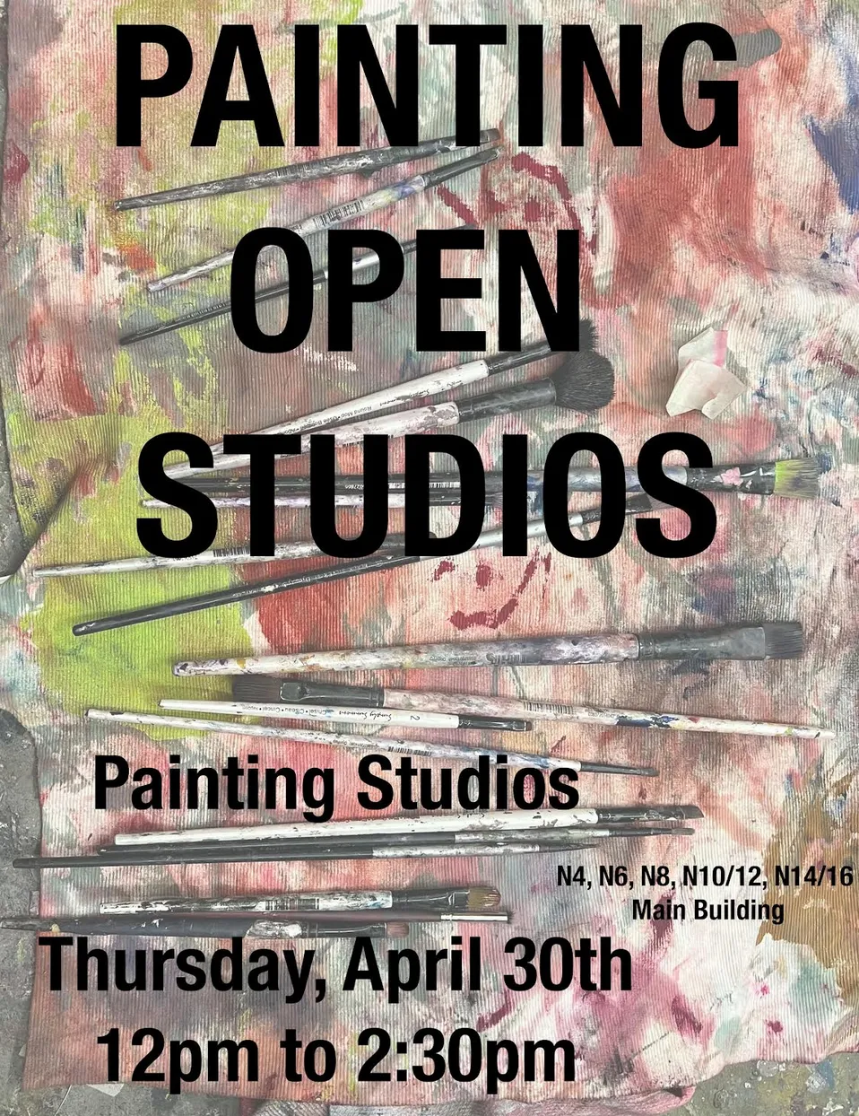 2D Programs Open Studios event poster, Spring 2026