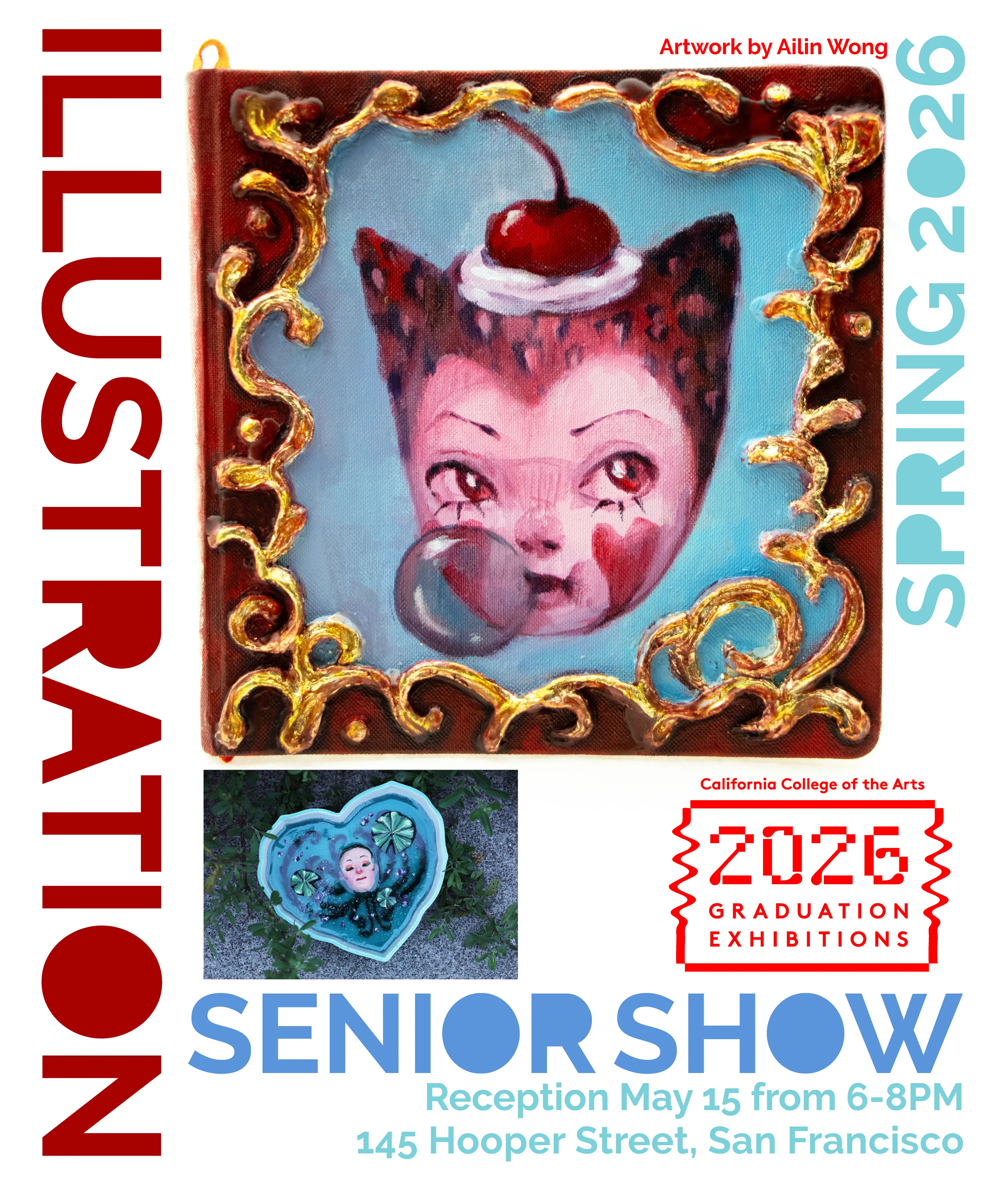 BFA Illustration Senior Show poster featuring artwork by Ailin Wong, Spring 2026